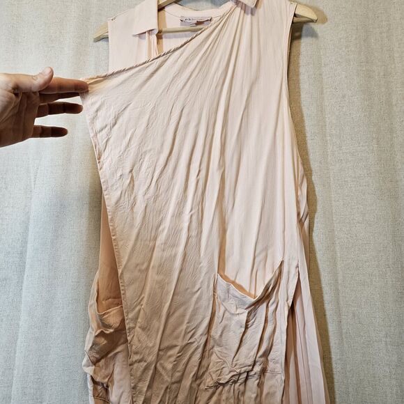 Philosophy Women's Vest Long Duster Pleated Pink Pockets Open Front Boho Small - Picture 2 of 11